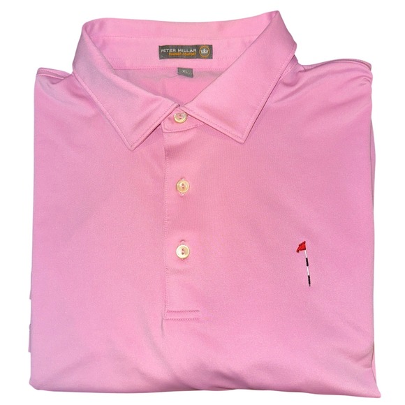 Peter Millar Other - Peter Millar Summer Comfort Pink Golf Polo Shirt Mens XL Embroidered Flag Logo
